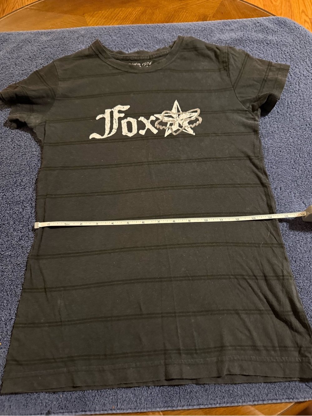 Fox Racing Shirt Girls Medium Black  Striped Short Sleeve Graphic T-Shirt Y2K